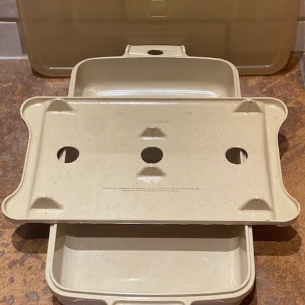 Littonware Roasting Pan 38810/Lid 41552/Bacon Rack 39269 Vintage 1980s Microwave